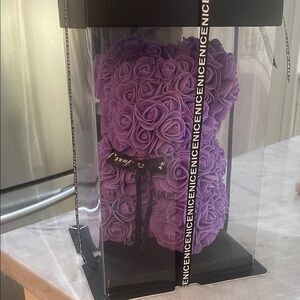 Purple Rose Teddy Bear in Display Box